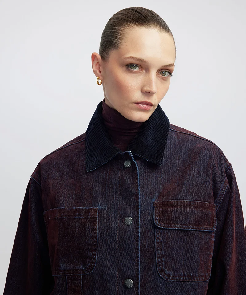 Ipekyol  Contrast Velvet Collar Coat for Women | Best Price UAE